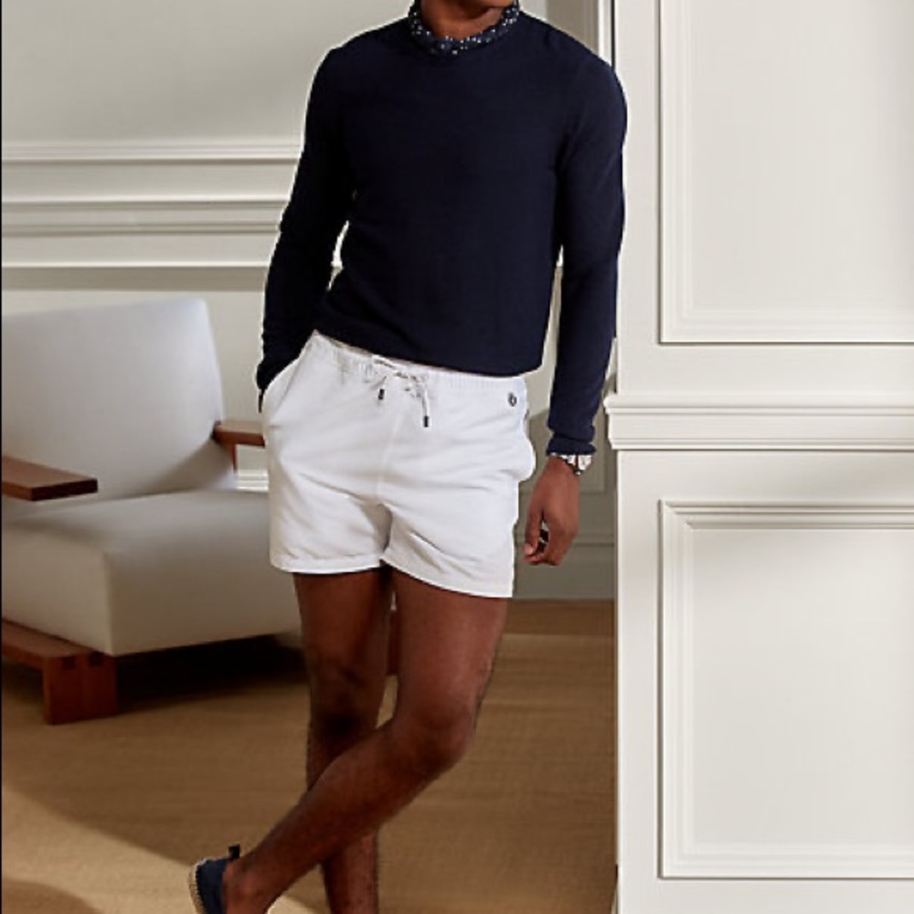 Ralph Lauren Purple Label Navy and White Swim Trunks